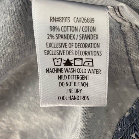 Robert Graham Shirt Men's XL Geometric Blue Button Up Classic Fit Flip Cuff - Picture 7 of 9